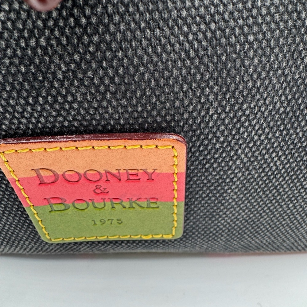 Dooney & Bourke grayblue Canvas Tote w/Leather multicolor leather Straps & trim - Picture 11 of 11